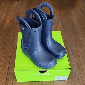 Crocs Kids Navy Blue Rain Boots